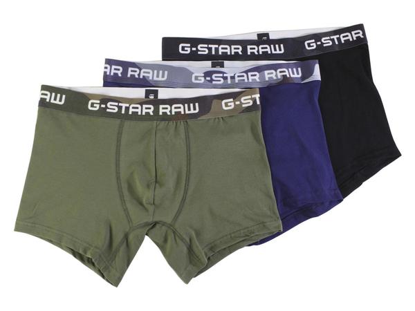  G-Star Raw Men's 3-Pairs Camo Waist Classic Trunks Underwear 