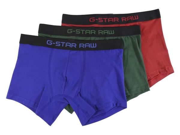  G-Star Raw Men's 3-Pairs Colors Tach Trunks Underwear 