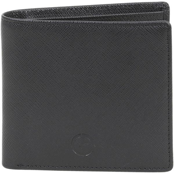  Giorgio Armani Men's Portafoglio Classico Genuine Leather Bi-Fold Wallet 