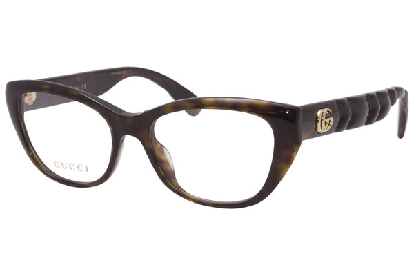  Gucci GG0813O Eyeglasses Women's Full Rim Cat Eye Optical Frame 