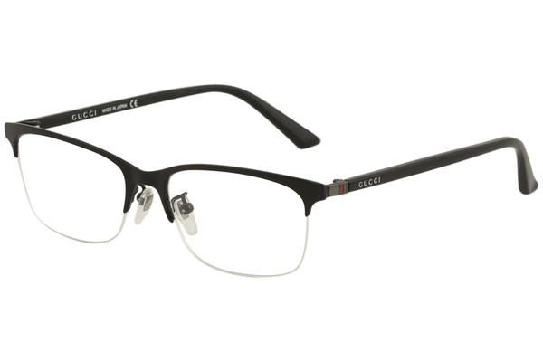  Gucci Men's Eyeglasses GG0132OJ GG/0132/OJ Half Rim Titanium Optical Frame 