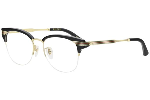  Gucci Women's Eyeglasses GG0201O GG/0201/O Half Rim Optical Frame 