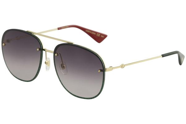  Gucci Women's Sensual Romantic GG0227S Fashion Pilot Sunglasses 