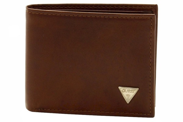  Guess Men's Passcase Billfold Genuine Leather Bi-Fold Wallet 