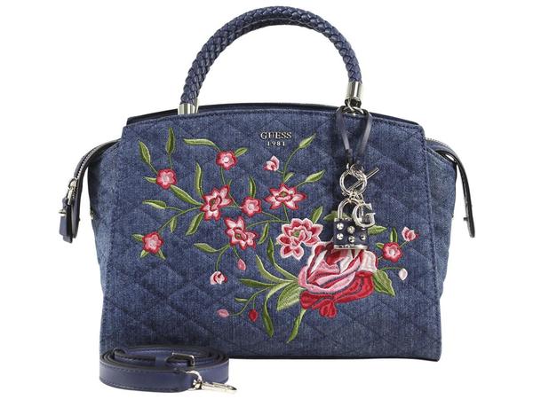  Guess Women's Heather Embroidered Satchel Handbag 
