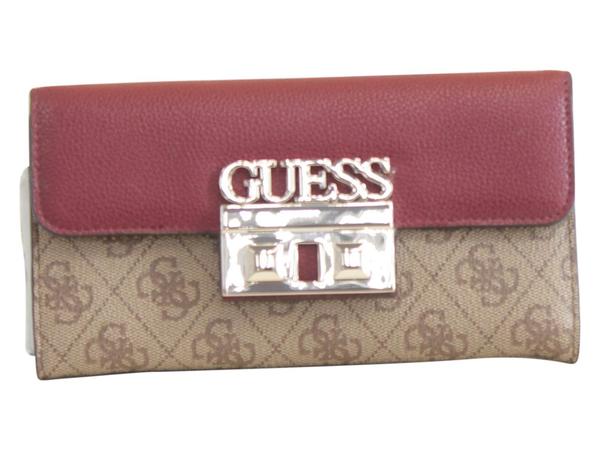  Guess Women's Logo Luxe Tri-Fold Clutch Wallet 