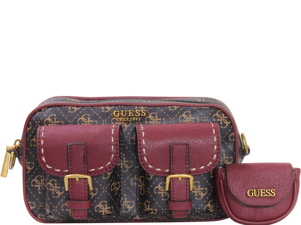 GUESS Izzy Mini Crossbody Flap Brown Logo / Cognac | Buy bags, purses &  accessories online | modeherz