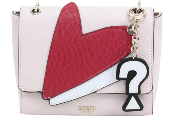  Guess Women's Pin Up Pop Pebbled Fold-Over Flap Convertible Crossbody Handbag 