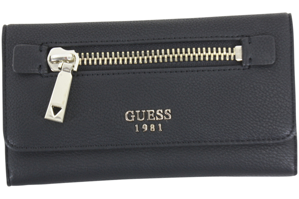  Guess Women's Tenley Slim Clutch Pebbled Tri-Fold Wallet 