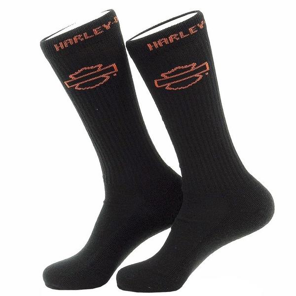  Harley Davidson Men's 2-Pairs Bike Crew Socks Sz: Large, Fits 9-13 