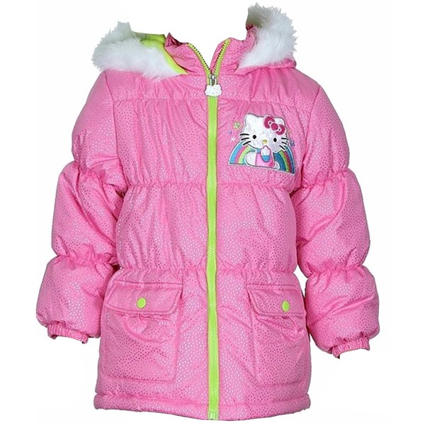  Hello Kitty Girl's HK036 Puffer Hooded Winter Jacket 