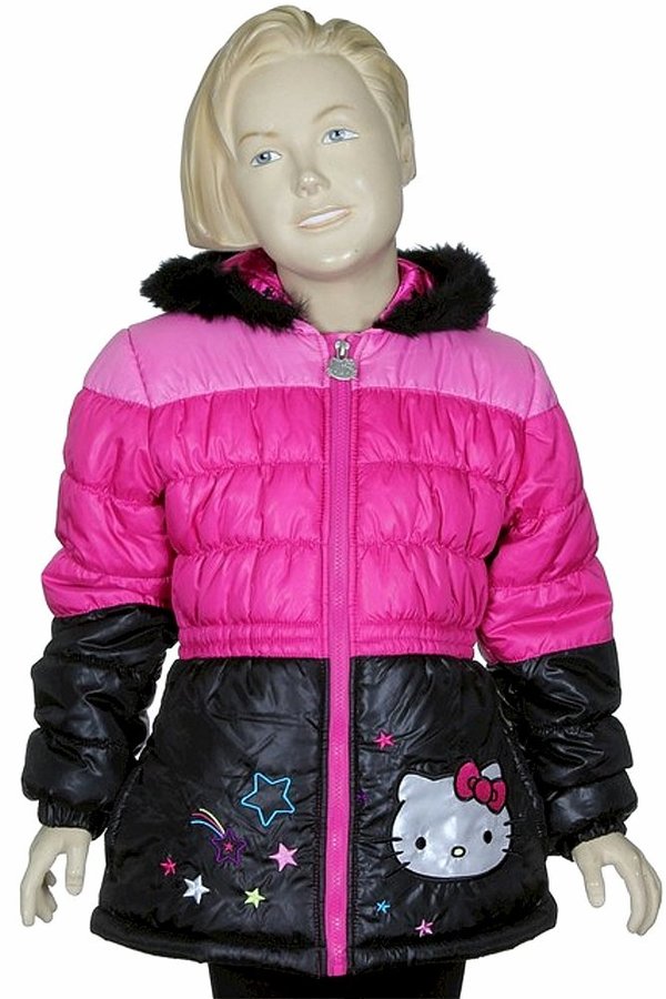  Hello Kitty Infant/Toddler Girl's HK032 Puffer Hooded Winter Jacket 