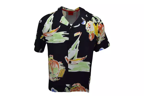  Hugo Boss Beach Relaxed Short Sleeve Shirt Men's Button Down 