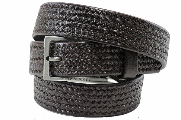  Hugo Boss Cersten Men's Skinny Braided Leather Belt 