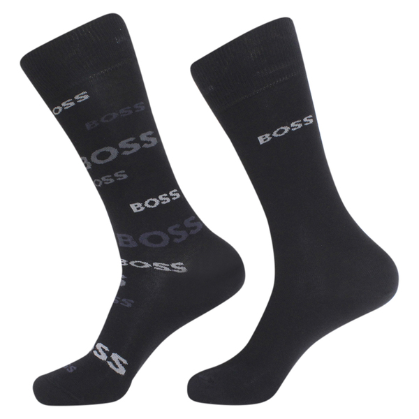  Hugo Boss Men's 2-Pairs Trouser Socks Repeating-Logo 