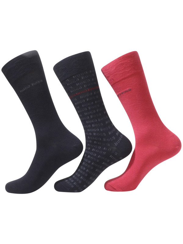  Hugo Boss Men's 3-Pairs Design Box Fashion Crew Socks Sz. 7-13 (One Size) 