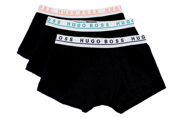 Hugo Boss Mens 3-Pc FN Solid Black Assorted Boxers Underwear 