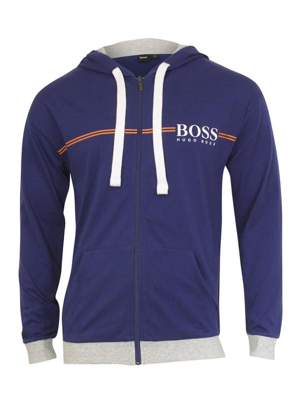  Hugo Boss Men's Authentic Zip Front Hooded Cotton Jacket 