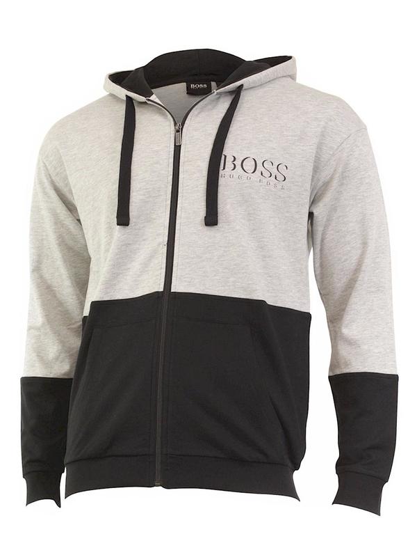  Hugo Boss Men's Authentic Zip Front Hooded Cotton Sweatshirt Jacket 