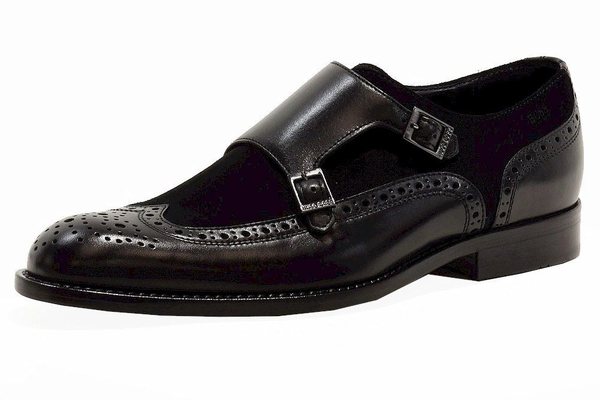  Hugo Boss Men's Brandeno Monk-Strap Suede Leather Oxfords Shoes  