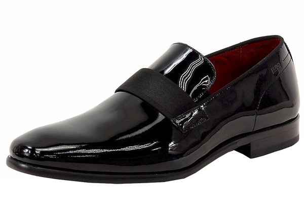  Hugo Boss Men's C-Huver Dress Patent Leather Slip-On Loafers Shoes 