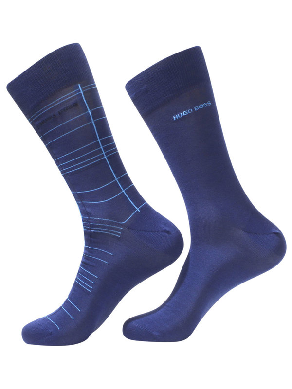  Hugo Boss Men's Crew Socks Check 2-Pairs 
