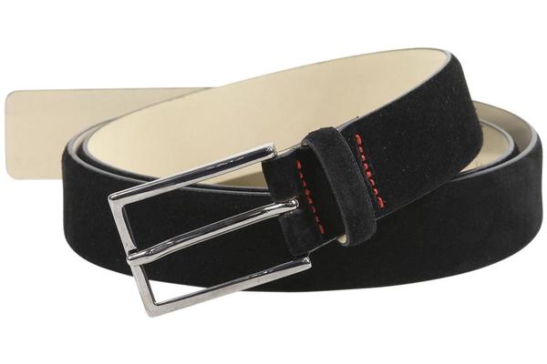  Hugo Boss Men's Gavrilo Signature Stitching Genuine Suede Leather Belt 