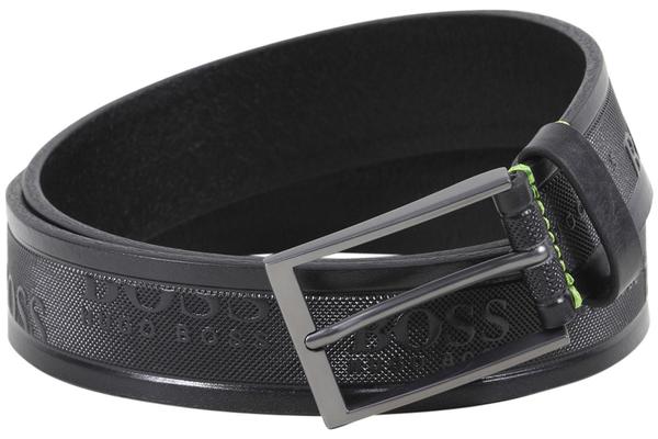  Hugo Boss Men's Tino Logo Embossed Genuine Leather Belt 