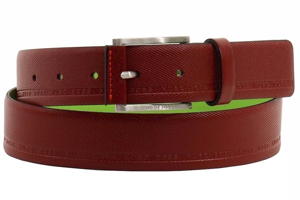  Hugo Boss Men's Tymos Embossed Genuine Leather Belt 