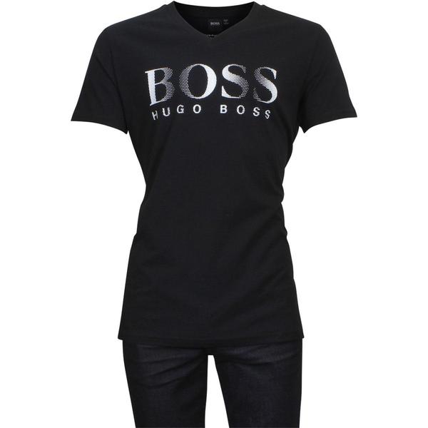  Hugo Boss Men's V-Neck UV Protection Logo Short Sleeve T-Shirt 