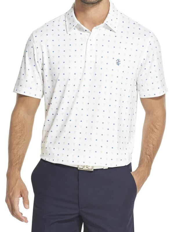  Izod Men's Golf-Printed UV Protection Short Sleeve Polo Shirt 