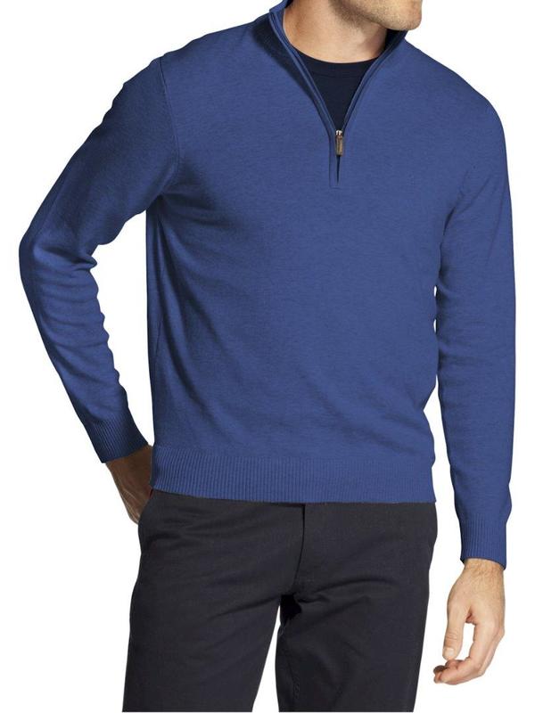  Izod Men's Premium Essentials Quarter Zip Long Sleeve Cotton Sweater Shirt 