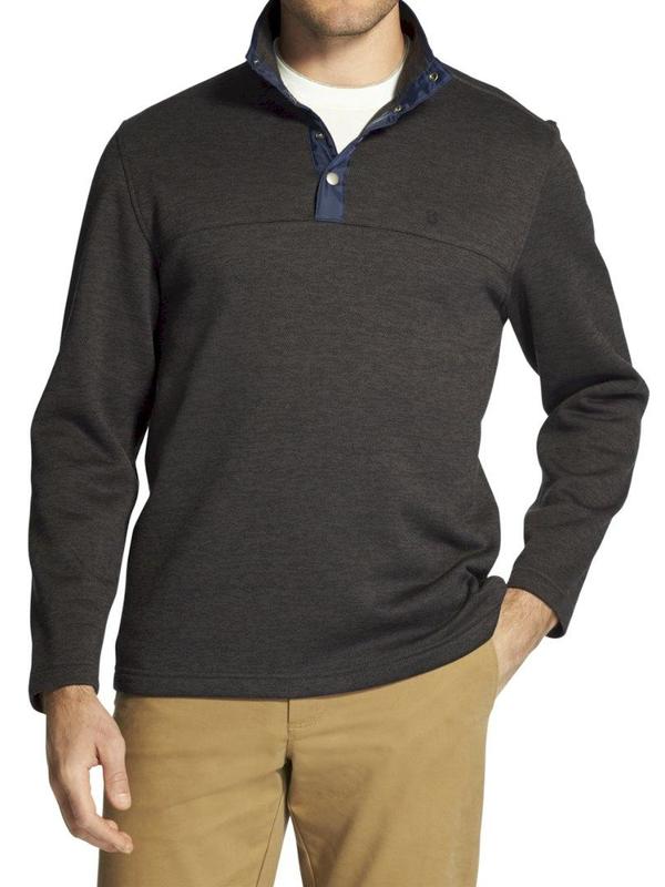  Izod Men's Snap Front Spectator Fleece Sweater Shirt 