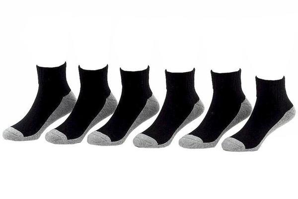  Jefferies Toddler/Little/Big Boy's 6-Pairs Seamless Quarter Cushion Socks 