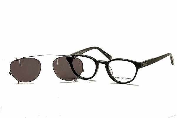  John Varvatos Eyeglasses V353 Optical Frame W/Sunglasses Clip-On 