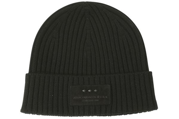  John Varvatos Men's Merino Wool Ribbed Knit Cuffed Beanie Hat 