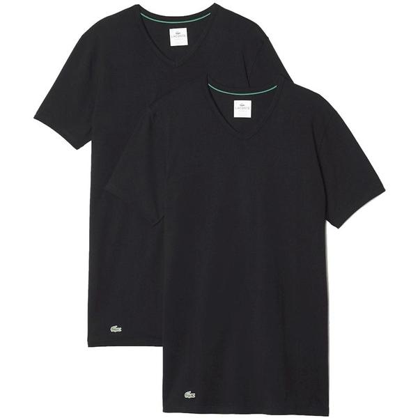  Lacoste Men's 2-Pc V-Neck Stretch Short Sleeve T-Shirt 