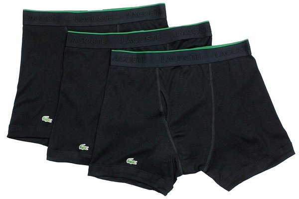  Lacoste Men's 3-Pc Essentials Solid Knit Boxer Briefs Underwear 