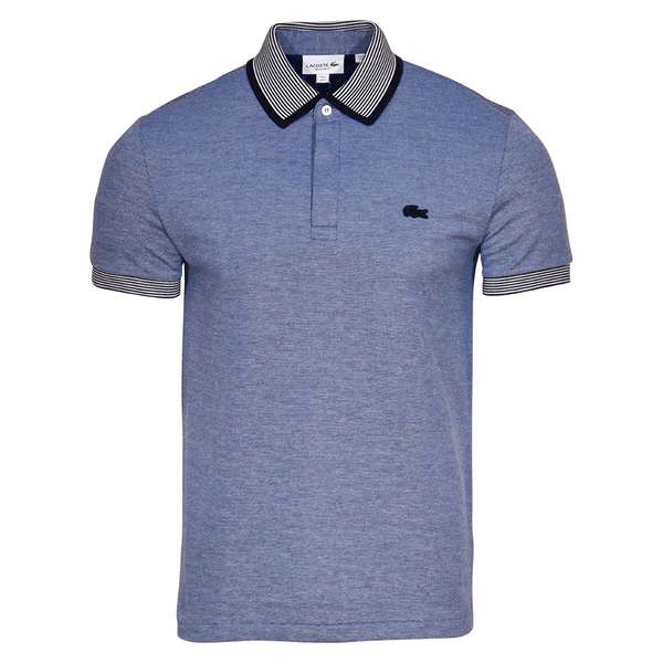 Lacoste Men\'s Polo Shirt Kingdom Striped Collar Regular-Fit Short Sleeve  Sz. XL