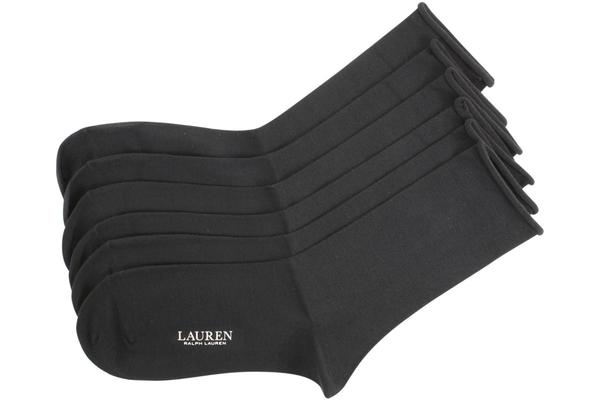  Lauren By Ralph Lauren Men's 6-Pack Soft Comfort Dress Crew Socks 