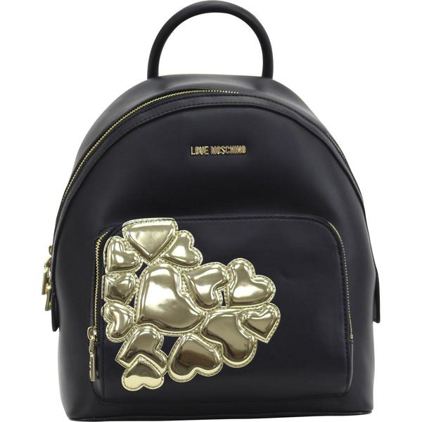  Love Moschino Women's Applied Hearts Backpack Bag 