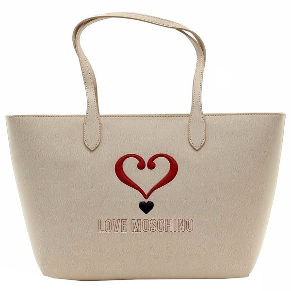  Love Moschino Women's Applied Logo Tote Carry-All Handbag 