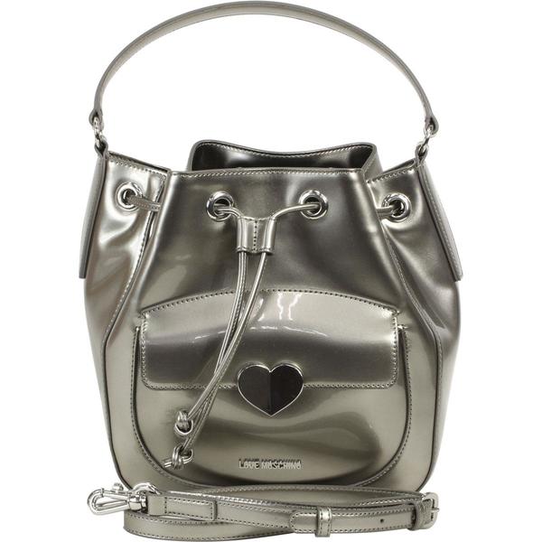  Love Moschino Women's Cut Heart Patent Bucket Handbag 