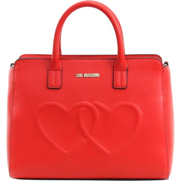  Love Moschino Women's Double Heart Shoulder Satchel Handbag 