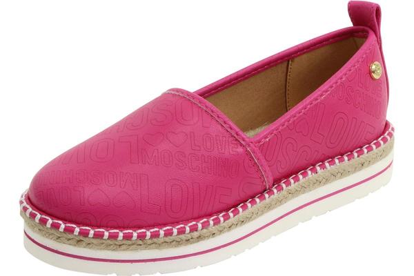  Love Moschino Women's Embossed Logo Espadrilles Loafers Shoes 