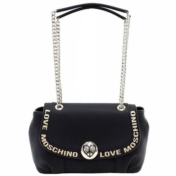  Love Moschino Women's Flap-Over Chain-Link Satchel Handbag 