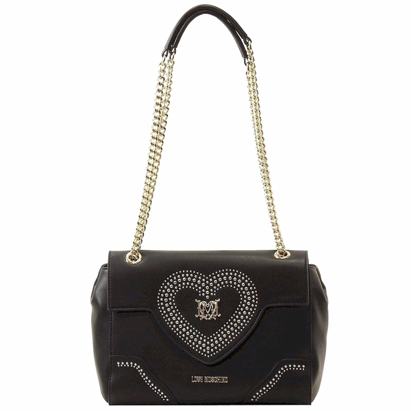  Love Moschino Women's Heart & Chain Flap Over Satchel Handbag  