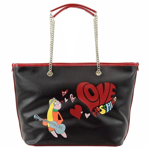  Love Moschino Women's Hippie Girl Love Stamped Tote Handbag 