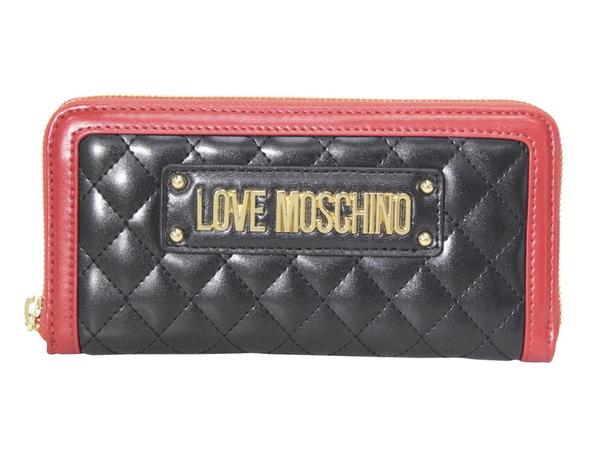  Love Moschino Women's Large Quilted Zip-Around Clutch Wallet 