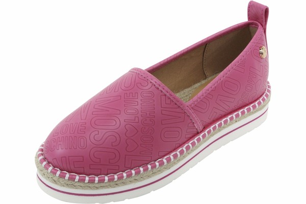  Love Moschino Women's Logo Print Espadrilles Loafers Shoes 